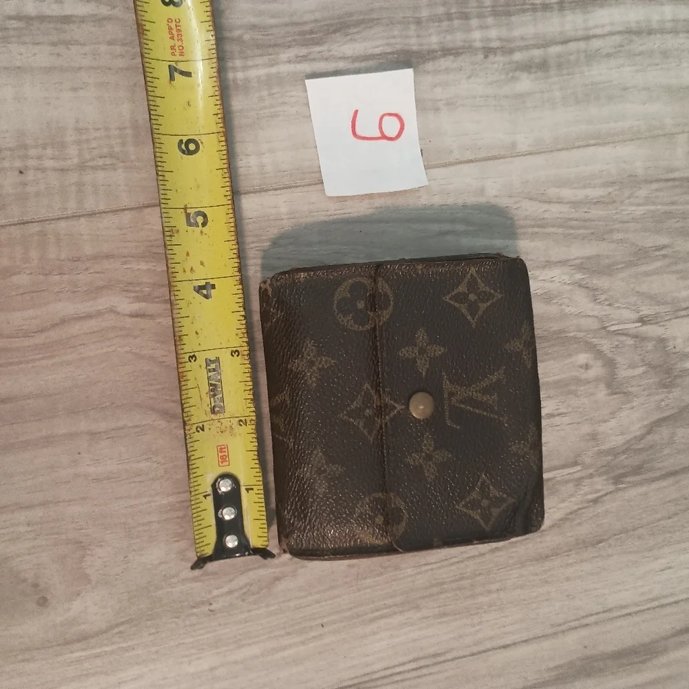 Vintage Louis Vuitton Wallet Card Holder Brown leather Made in France Authentic - Picture 13 of 14